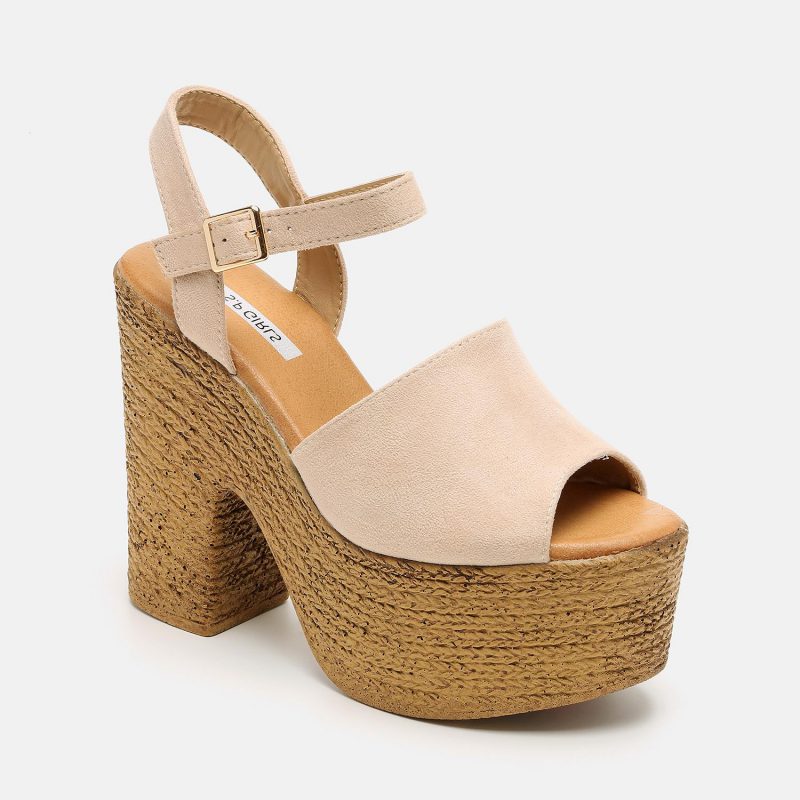 סנדל עקב גבוה עץ